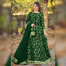 💚 ZAVIQO Emerald Festive 3-Piece Embroidered Lehenga Set