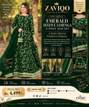 💚 ZAVIQO Emerald Festive 3-Piece Embroidered Lehenga Set