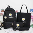 ZAVIQO 4-in-1 Black Daisy Backpack & Bag Set ✨