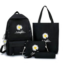 ZAVIQO 4-in-1 Black Daisy Backpack & Bag Set ✨