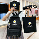 ZAVIQO 4-in-1 Black Daisy Backpack & Bag Set ✨