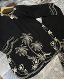 ZAVIQO Midnight Blossom – Black Embroidered 2-Piece Cotton Set ✨